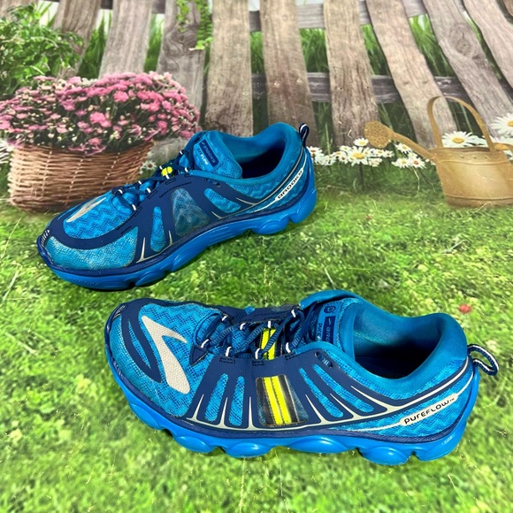 Brooks Pure Flow Size 5 M Women's Blue Running Shoes Lace Up 1300111D476 - Picture 6 of 12